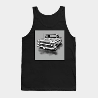 Chevy C-10 Pickup cool design art black and white Tank Top